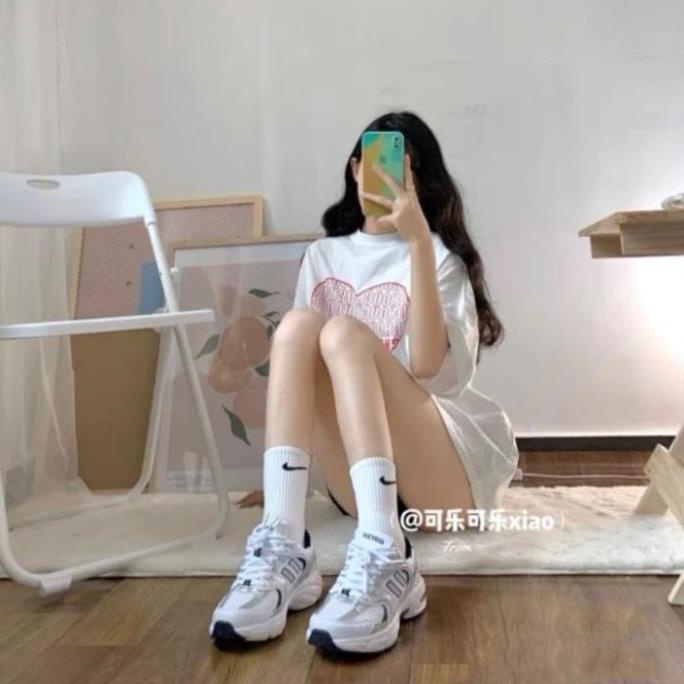 Set 5 Đôi Tất nam nữ cổ cao cổ thấp thể thao thời trang cao cấp màu trắng, màu đen Ni,ke