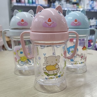 Bình hút tập uống nước cho bé có vạch chia, chống sặc, chống đổ, an toàn dung tích 200 Ml nhựa Việt Nhật