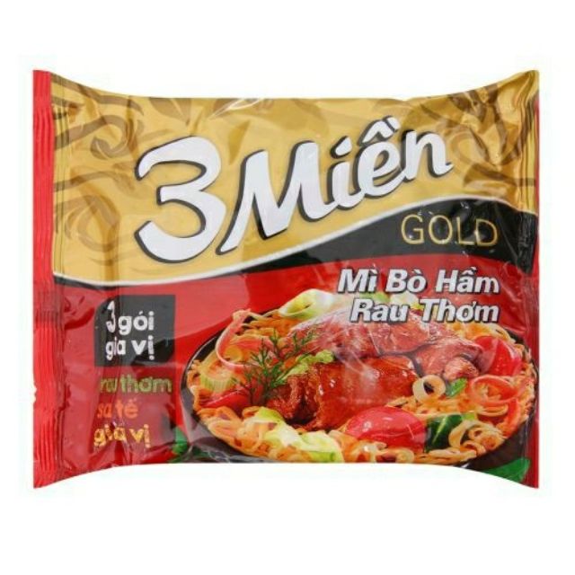  1 GÓI MÌ 3 MIỀN BÒ HẦM RAU THƠM 75G