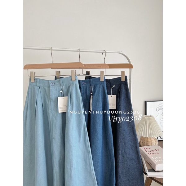 CHÂN VÁY MIDI DÁNG DÀI CHẤT DENIM VINTAGE 2808