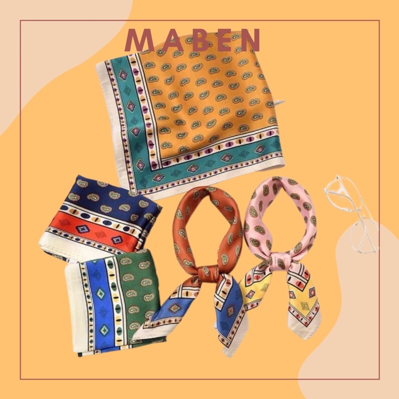 Khăn turban lụa mini size 53x53cm