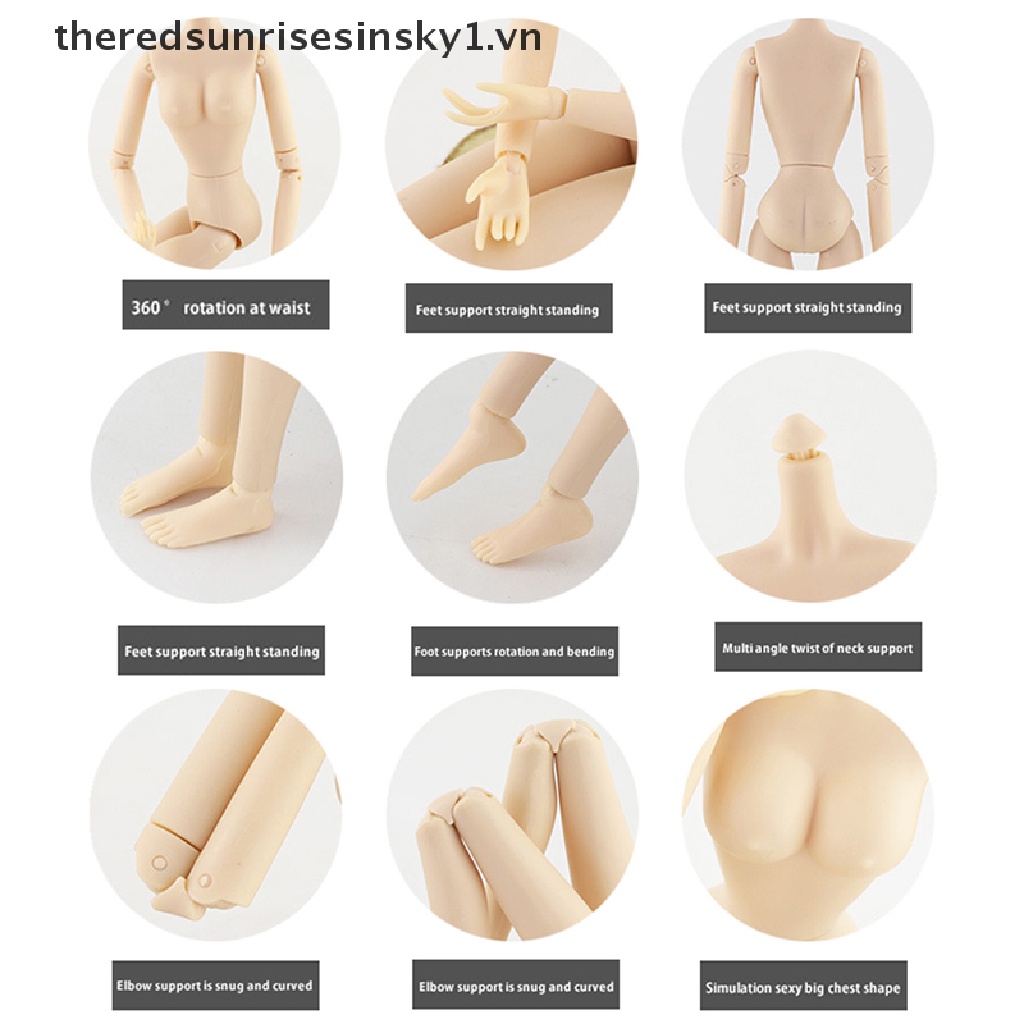 Mô hình cơ thể búp bê nữ 30cm 28 khớp có thể di chuyển được1.vn】 28cm