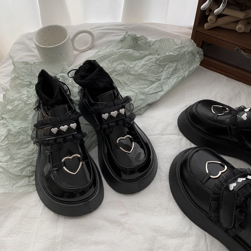 Giày oxford phong cách lolita phối ren cá tính dành cho nữ