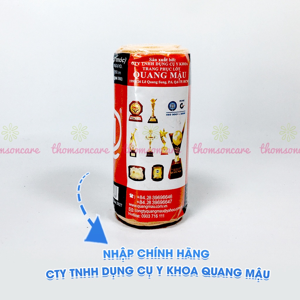 Băng chun vải co giãn bó gối, cổ tay, cố định vết thương Minh Quang, băng thun y tế