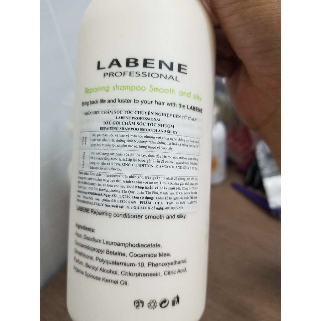 dầu gội xả giữ màu tóc Labene Collagen 500ml