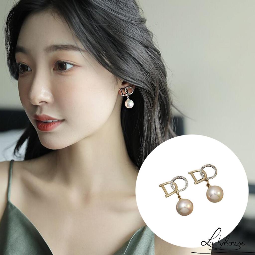 Bông Tai Đính Đá Ngọc Trai Thời Trang Dành Cho Nữ