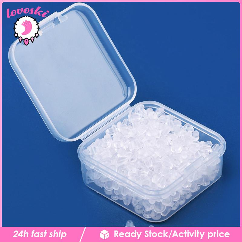 500 Phụ Kiện Bông Tai Bằng Silicon Mềm Trong Suốt