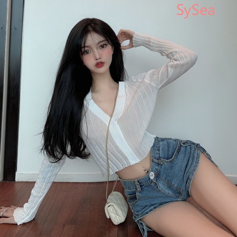 Áo Khoác Cardigan Tay Dài Cổ Chữ V Thời Trang Mùa Hè Dành Cho Nữ