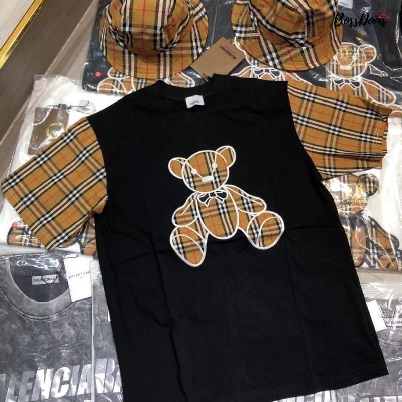 💓BOSSDOMSS💓 Áo T shirt Burberry gấu Teddy TN -Thấm Hút Mồ Hôi Co Dãn M-XXL