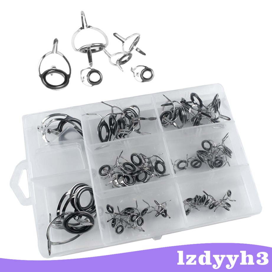 Hộp 60 Vòng Dẫn Cần Câu Cá Bằng Thép Không Gỉ Lzdyyh3