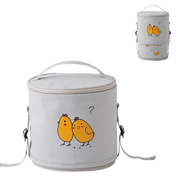 Túi đựng cơm giữ nhiệt cao cấp, 4 lớp giữ nhiệt nóng, lạnh (size 16x14x27 cm), Túi đựng thức ăn tròn - LEMON