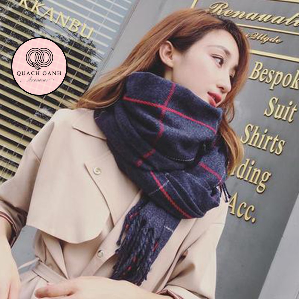 Khăn quàng cổ kẻ sọc màu thời trang cho bạn gái - KH35