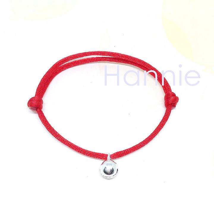 (Bạc/Đỏ/Xanh dương/Xanh lá/Hồng/Tím/Vàng) Vòng tay chỉ đỏ chuông freesize đeo tay nam nữ đơn giản handmade
