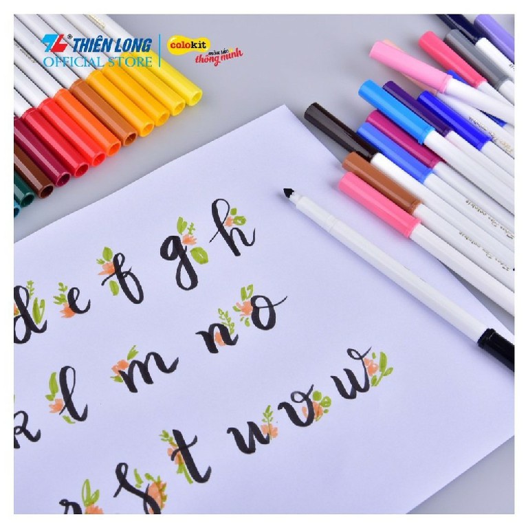 Bộ bút lông 36 màu Thiên Long Fiber Pen Colokit viết nét thanh nét