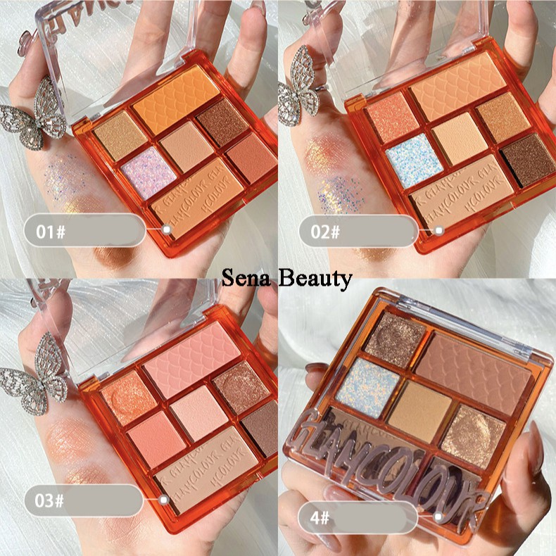 Bảng Mắt Glam 7 Ô Kết Hợp Phấn Má Và Nhũ Bắt Sáng | BigBuy360 - bigbuy360.vn