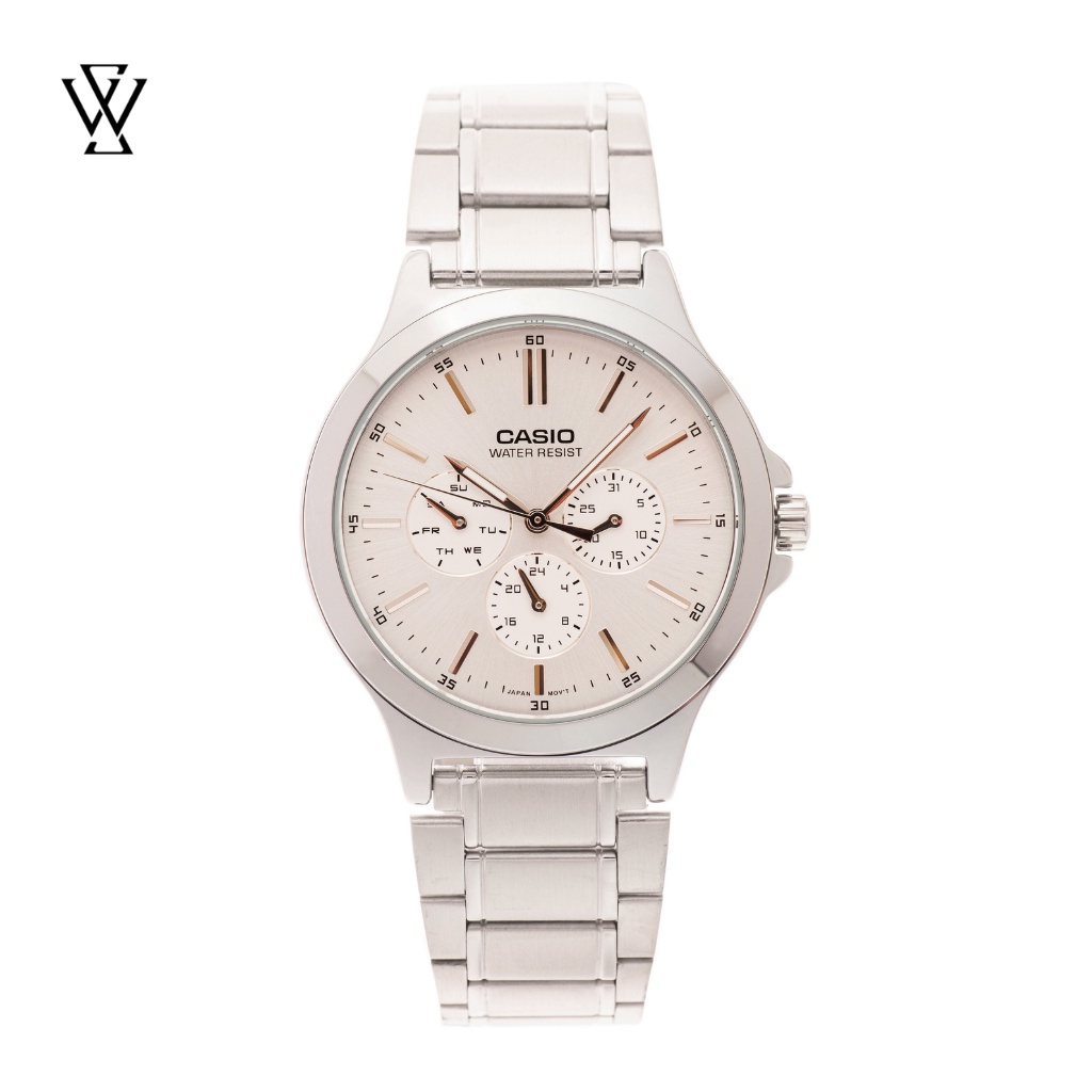 Đồng Hồ Quartz Nam Casio WATCHSTORE MTP-V300D-7AUDF Thiết Kế Kính Khoáng 41.5mm, Dây Kim Loại, Vỏ Thép Không Gỉ