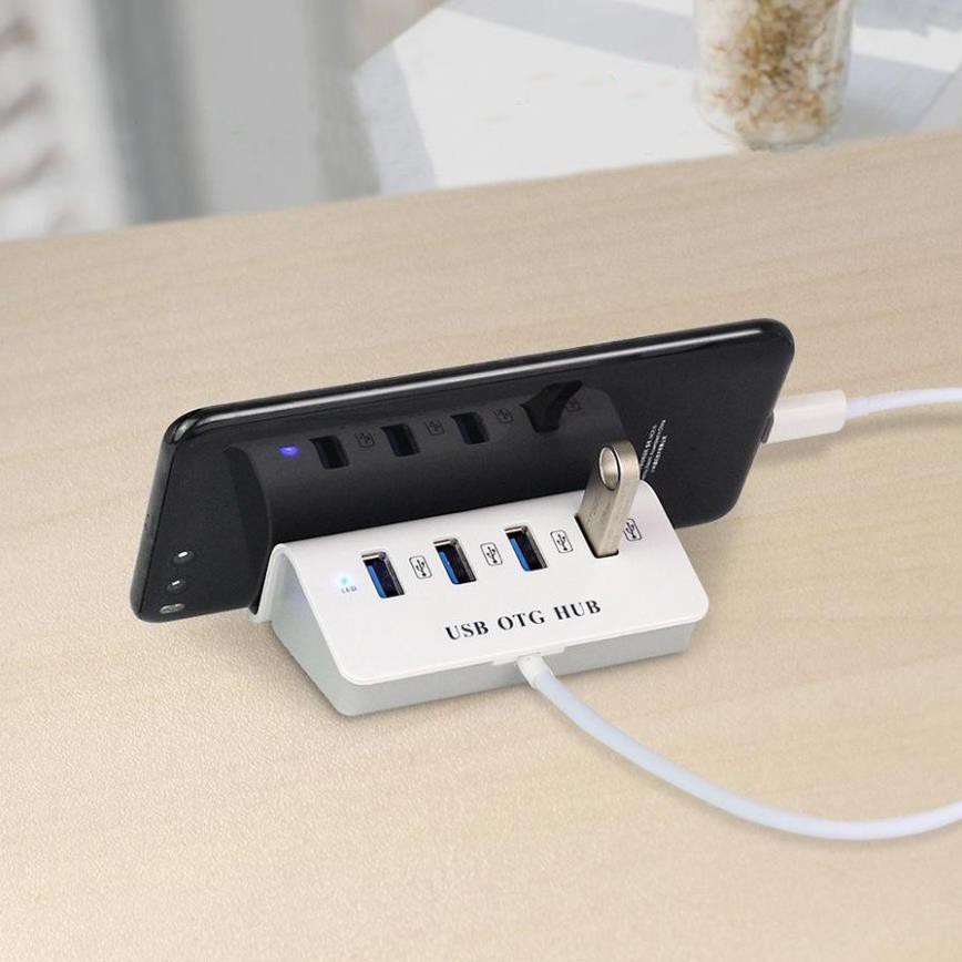 USB OTG HUB - Bộ chia cổng USB có hỗ trợ OTG kết nối với điện thoại