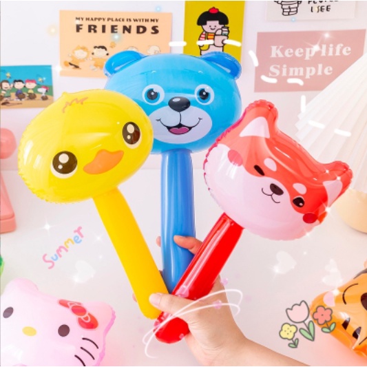[LOẠI TO] BÓNG PHAO HÌNH CÂY BÚA, BÓNG NHỰA PVC BƠM HƠI HÌNH THÚ DỄ THƯƠNG [ĐỒ CHƠI TRẺ EM]