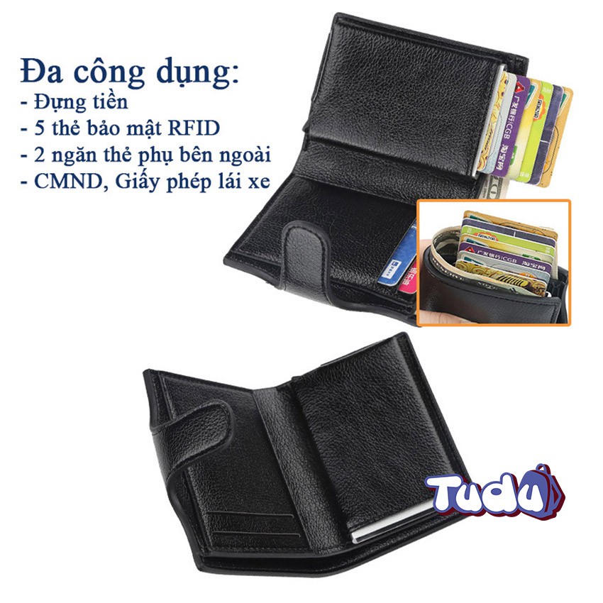 Ví Thẻ Nam Nữ, Ví Da Thông Minh, Bảo Mật Chống RFID, Ngăn Chặn Truy Cập Trái Phép CN436