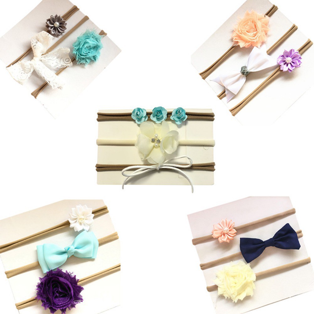 Set 3 Băng Đô Hoa Dễ Thương Cho Bé Gái