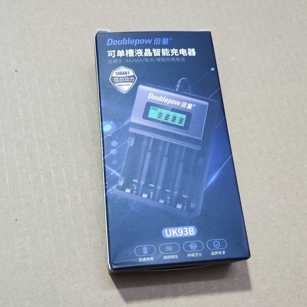 Bộ sạc nhanh dành cho Pin 2000mAh trở lên sạc pin tiểu pin đũa Doublepow có màn hiển thị LCD