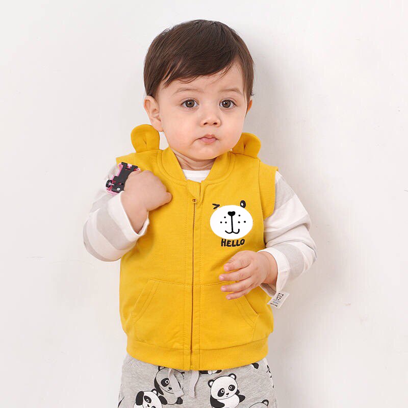 Áo gile bé trai bé gái chất nỉ da cá hoạ tiết tai gấu dễ thương CHIVU's KID áo khoác gile cho bé 1 2 3 4 5 6 7 tuổi