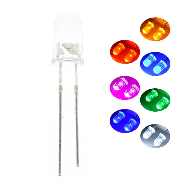 Đèn Led Diode Ánh Sáng Trắng / Xanh Dương / Đỏ / Xanh Lá / Xanh Lá / Xanh Lá / Xanh Lá / Xanh Lá / 3 mm. 5 mm F5mm