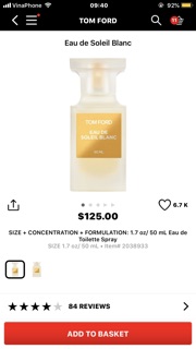 Nước hoa Tomford Eau De Soleil Blanc 50ml fullbox