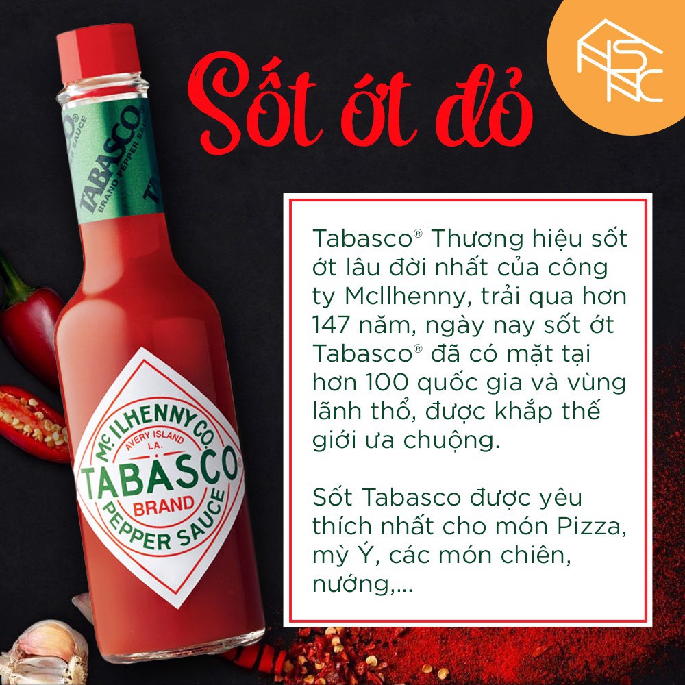 Sốt ớt đỏ hiệu Tabasco 60ml