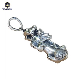 Mặt vòng cổ bạc nam, mặt dây chuyền bạc thái Tỳ Hưu Thiên Lộc Kim Tiền M100313