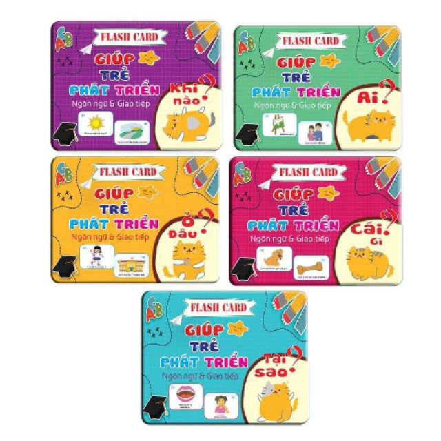 Bộ thẻ flashcards 5 chủ đề: Ai? , Cái gì? , Tại Sao? , Khi Nào? Ở Đâu?☀🚼