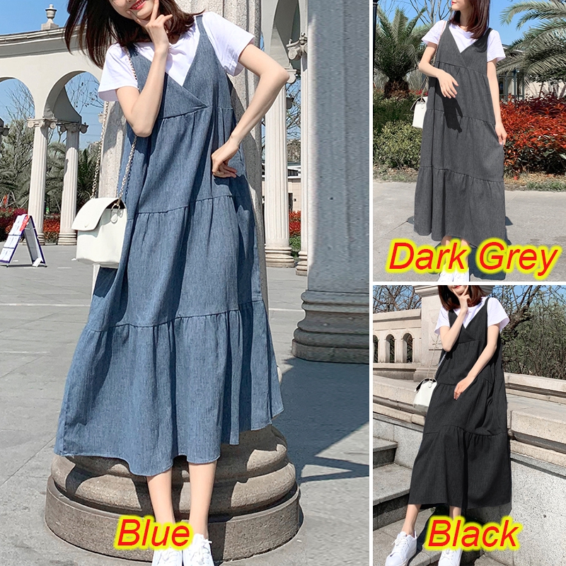 ZANZEA Đầm cổ V không tay phối túi bên thời trang thường ngày cho nữ | BigBuy360 - bigbuy360.vn