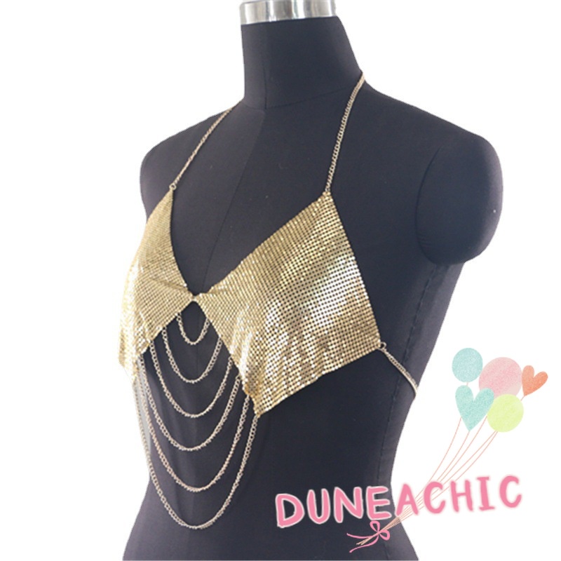 Áo Tank Top Phối Dây Xích Tua Rua Gợi Cảm Cho Nữ