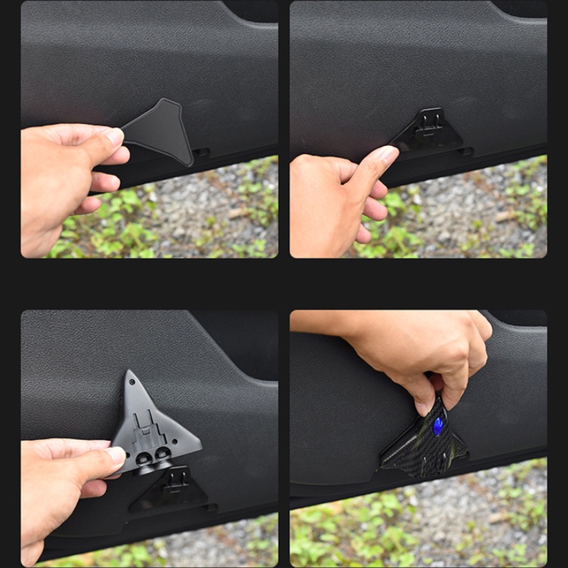 Đèn Led gắn cửa xe hơi chiếu laser hình động kiểu hoạt hình sạc qua USB an toàn không dây