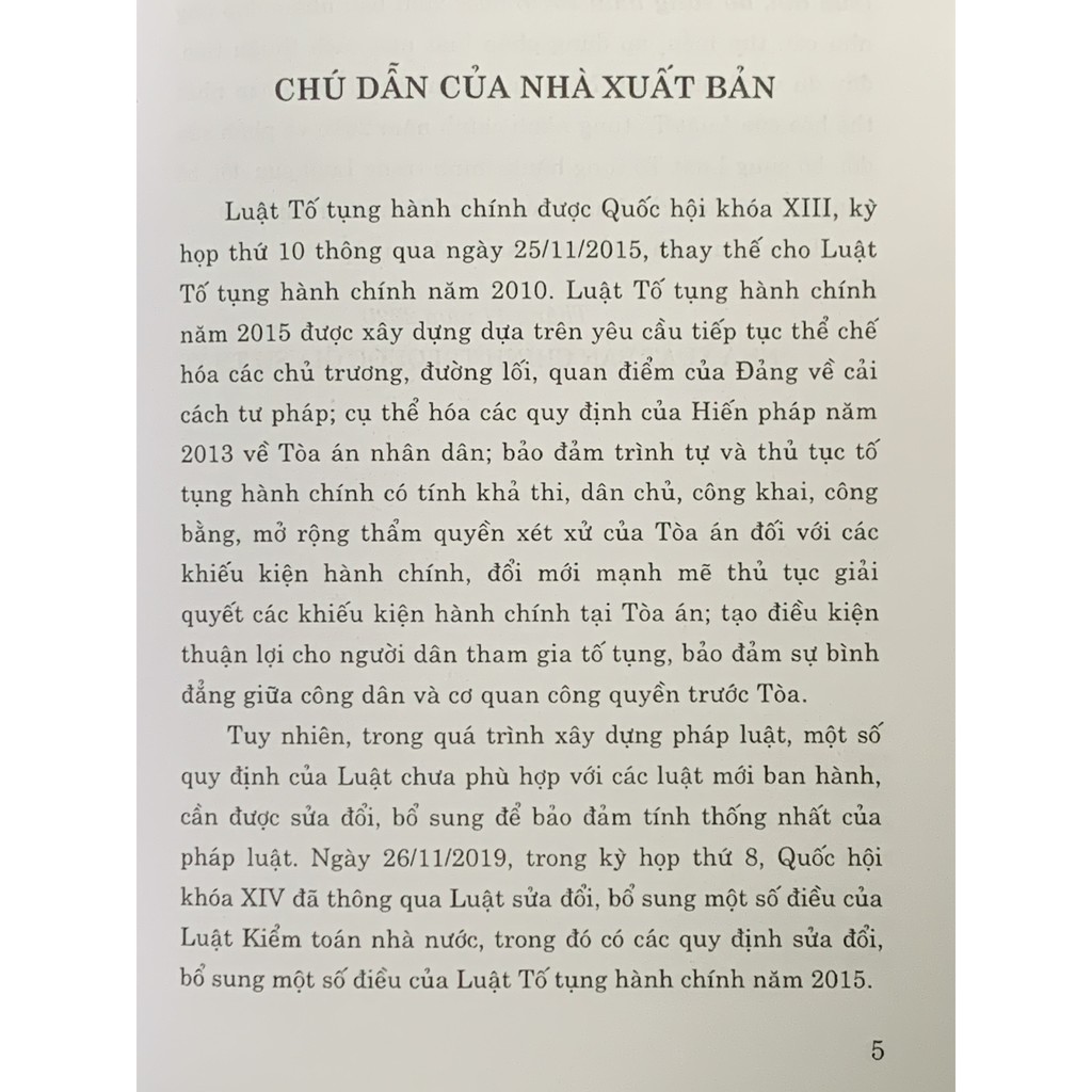 Sách- Luật Tố tụng hành chính (hiện hành) (sửa đổi, bổ sung năm 2019)