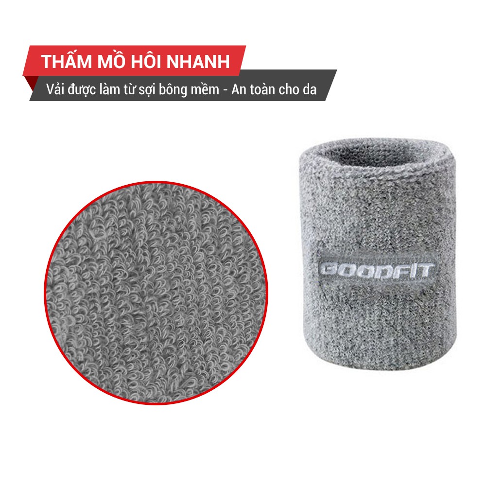 [Mã WABR1512 giảm 12% đơn 99K]Băng cổ tay thấm mồ hôi GoodFit chất cotton mềm mại an toàn cho da GF303W