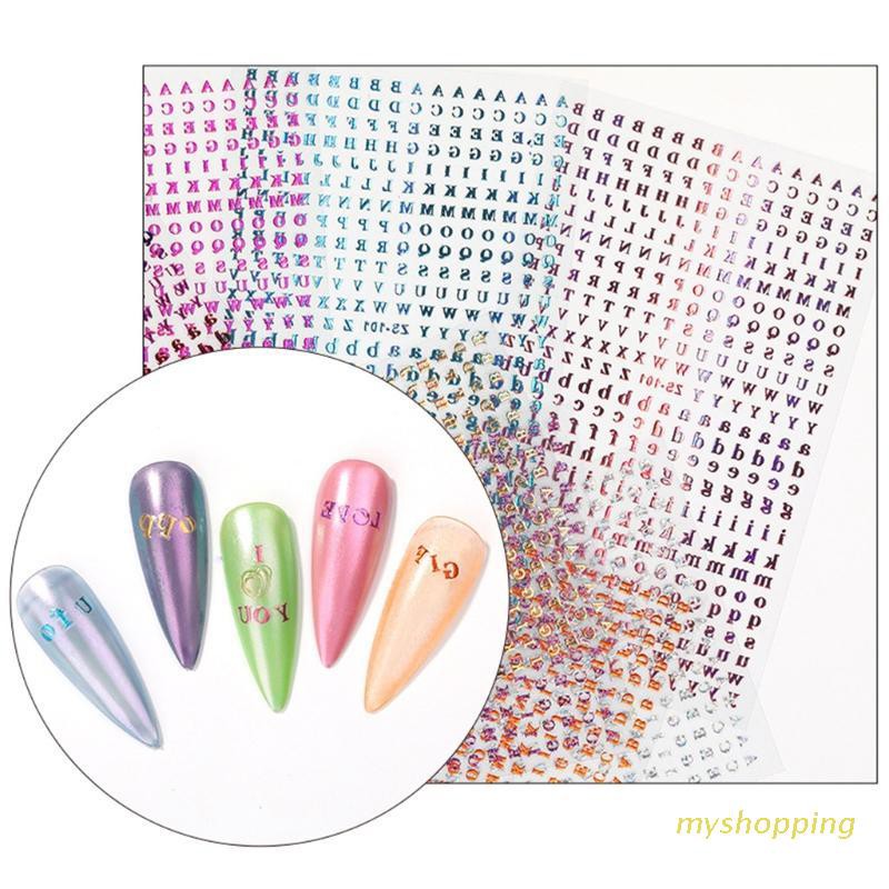 Set 5 Tấm Nhãn Dán 3d Trang Trí Móng Tay