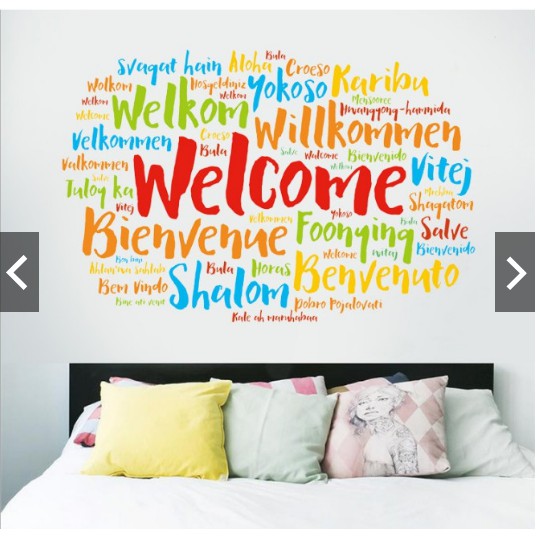 Decal trang trí chữ tiếng anh WELCOME