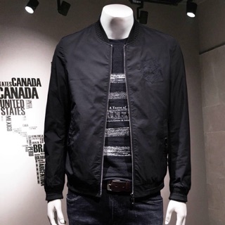 Playboy VIP mùa thu và mùa đông áo khoác nam lót lông và không lót lông sezi 50-100kg Áo khoác mỏng đầu hổ thêu