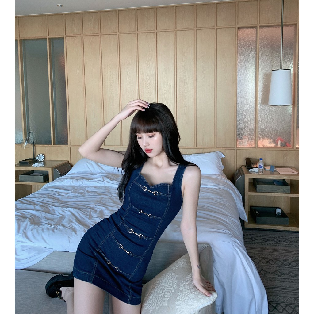 Đầm Yếm Denim Ngắn Dáng Ôm Kiểu Retro Thời Trang 2020 Cho Nữ | BigBuy360 - bigbuy360.vn