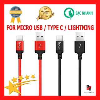 Dây cáp sạc nhanh Hoco X14 Lighting/Type C/Micro USB-Sạc Iphone/Ipad/Android/Android Micro-Chính hãng Hoco
