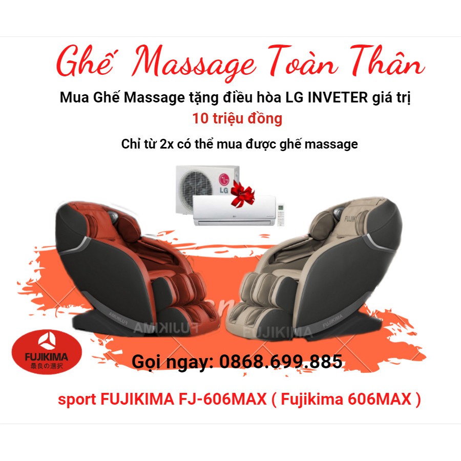 Ghế massage toàn thân sport FUJIKIMA FJ-606MAX - Điều Khiển Bằng Giọng Nói TIẾNG VIỆT và Loa Nghe Nhạc