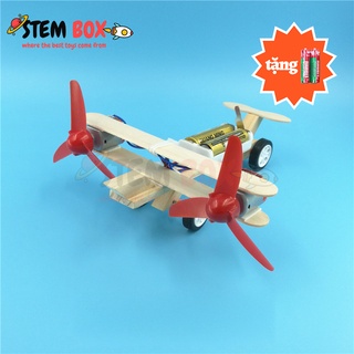 Đồ chơi khoa học sáng tạo STEM - Bộ lắp ghép máy bay động cơ 2 cánh quạt