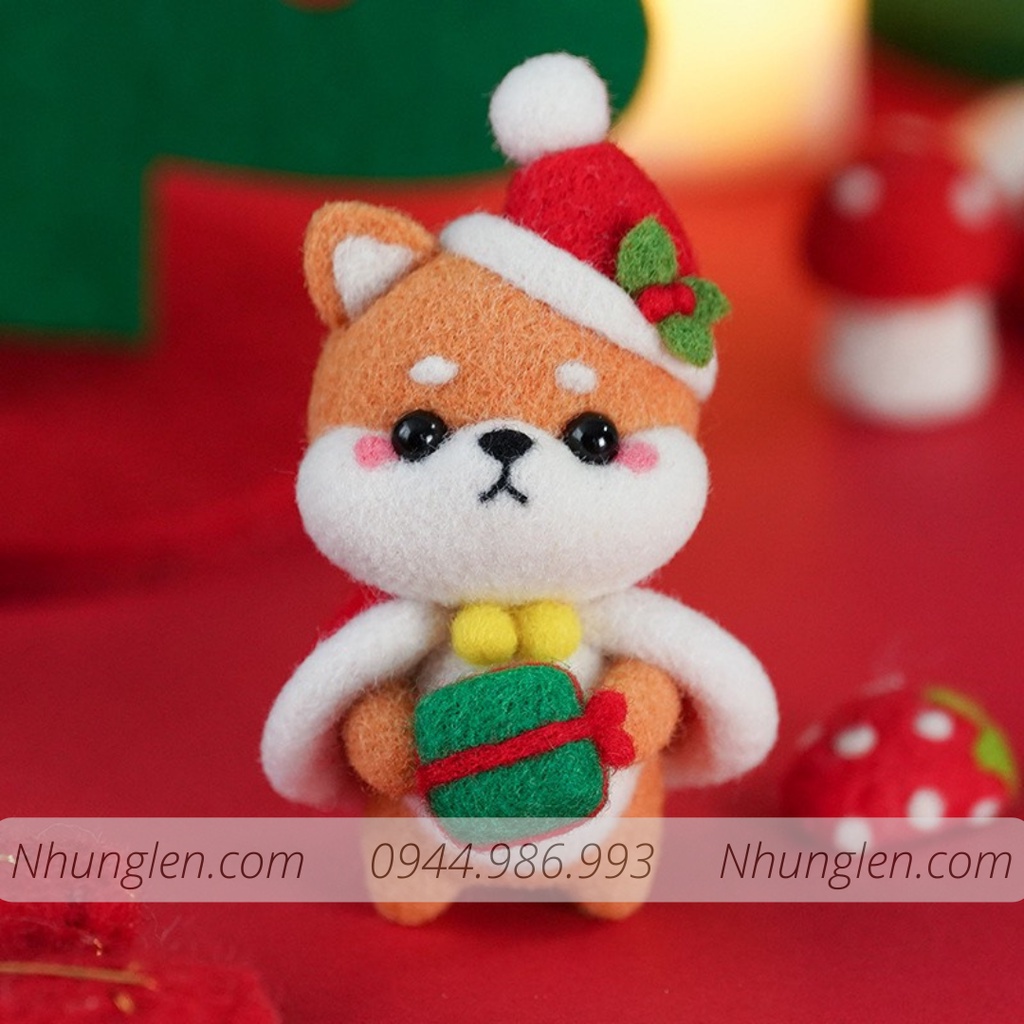 [NOEL] Bộ len chọc làm quà Giáng Sinh đơn giản - Có hướng dẫn và video - Needle felting Christmas Gift