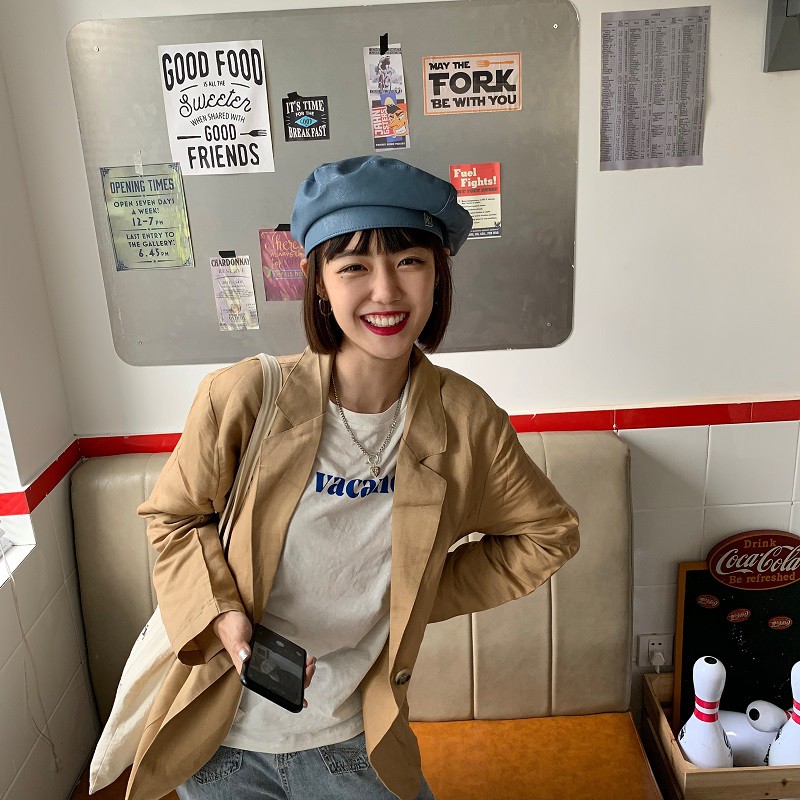 Mũ Beret Da Pu Phong Cách Thời Trang Hàn Quốc Dành Cho Nữ