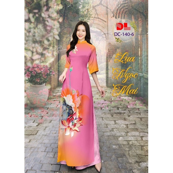 Vải áo dài hoa sen