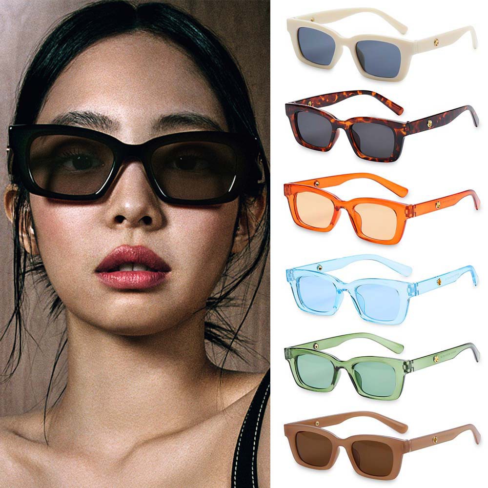 Kính Mát Gọng Vuông Thời Trang Cổ Điển 90s Uv400 Cho Nữ