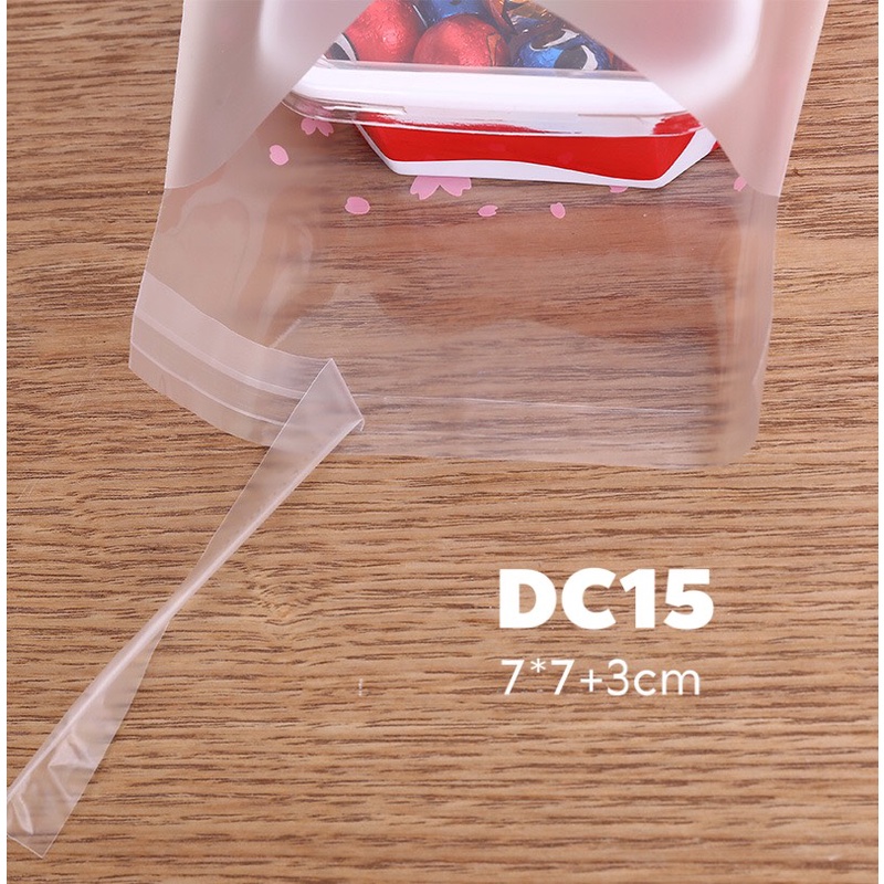 Túi đựng bánh dán miệng Hoa Đào DC15 - 100 chiếc