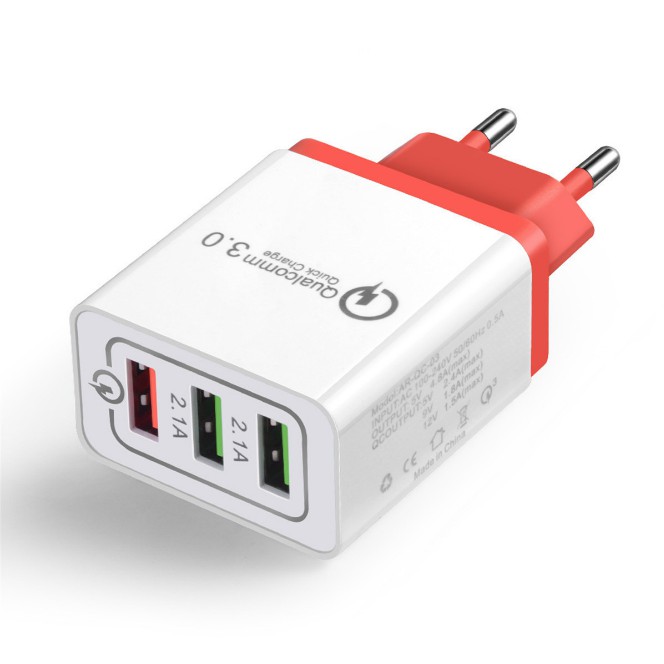 Củ Sạc Nhanh 3 Cổng Hỗ Trợ Qualcomm Quick Charge 3.0 30W