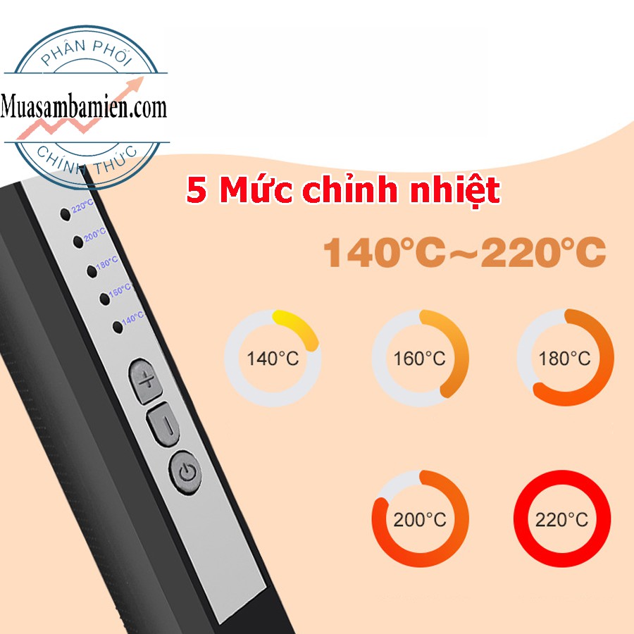 Máy uốn lọn xoăn chuyên nghiệp xoay trục 360 độ chuẩn salon tóc Bảo Hành 12 tháng NA1886